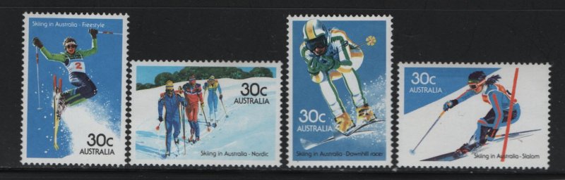 AUSTRALIA 898-901 (4) Set, MNH, 1984 Freestyle Skiing