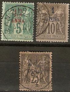 France Off Zanzibar 3 Different Used 1896 SCV $25.25