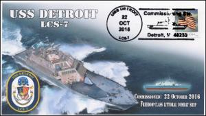 2016, USS Detroit, LCS-7, BW Pictorial, Detroit MI, Commissioning, 16-317