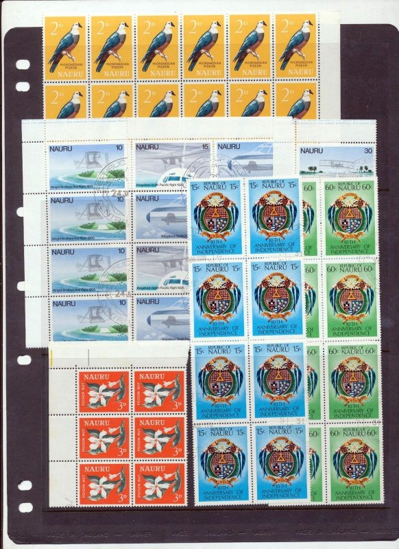 NAURU Christmas Rowland Birds Flowers Blocks MNH Used(Appx 250 Stamps)ZZ1583