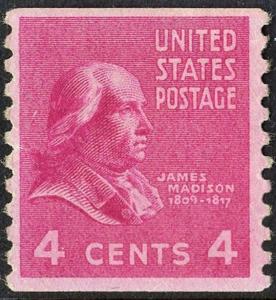 SC#843 4¢ James Madison (1939) MNH  