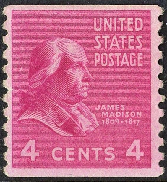 SC#843 4¢ James Madison (1939) MNH  