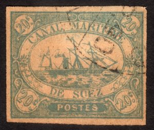 1868, Egypt Suez Canal 20c, Used, Sc L3