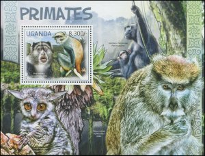 Uganda 2012 Sc 1938 Monkey Chimp Bushbaby CV $6.25