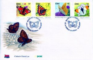 IRELAND:  BUTTERFLIES FIRST DAY COVER (SCOTT 1262-1265)