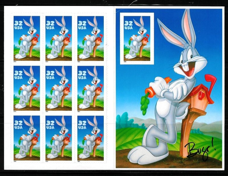 PCBstamps   US #3137 Pane $3.20(10x32c)Bugs Bunny, MNH, (4)