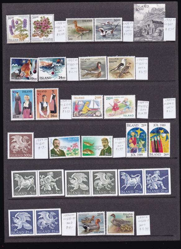 Iceland 1958-200 Fresh MNH collection Cat.$1,008 (Offer)