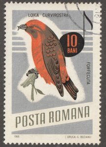 Romania, stamp, Scott# 1838, postmark, cto, Bird on stamp