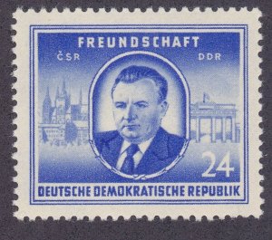 Germany DDR 99 MNH OG 1952 Klement Gottwald DDR Czechoslovakia Friendship Issue