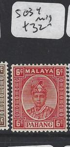 MALAYA PAHANG  (P1705B)  6C SULTAN SG 34       MOG 