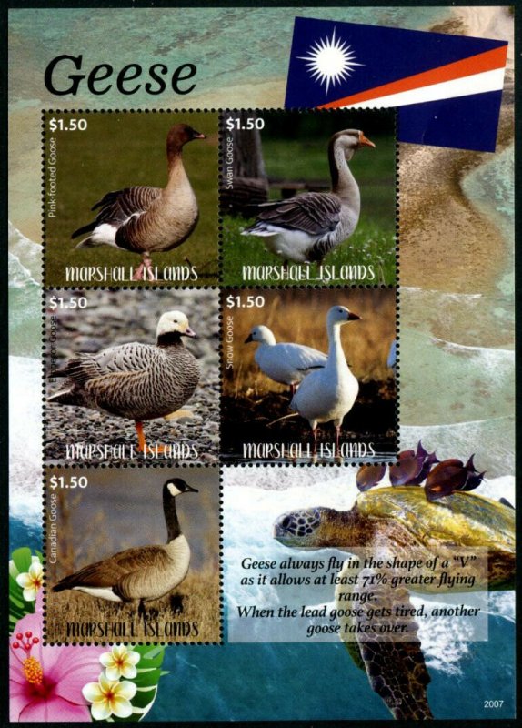 HERRICKSTAMP NEW ISSUES MARSHALL ISLANDS Geese Sheetlet