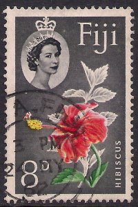 Fiji 1959 - 63 QE2 8d Hibiscus Flower used SG 304 ( R1248 )