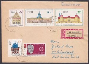 EAST GERMANY 1968 registered cover - nice franking - ships railway.........a3557