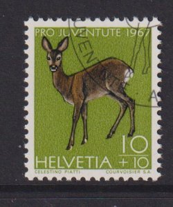 Switzerland #B370  cancelled 1967 Pro Juventute 10c  roe deer