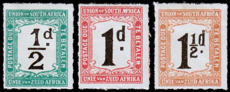 South Africa Scott J8-J10 (1922) Mint H VF Complete Set, CV $5.35 C