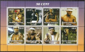 Congo 2004 Cinema  50 Cent   Sheet of 8 MNH Cinderella !