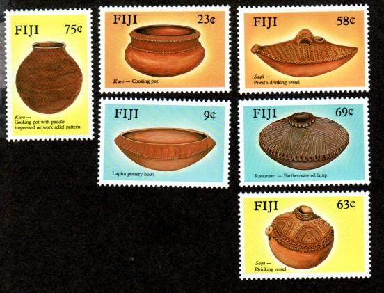 Fiji # 585-590 Mint NH Pottery!