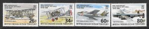 BRITISH INDIAN OCEAN TERRITORY Sc 198-201 NH ISSUE OF 1998 - AVIATION