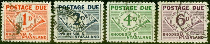 Rhodesia & Nyasaland 1961 Postage Due Set of 4 SGD1-D4 Fine Used
