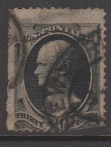 USA 1879 Sc#190 30c Black Hamilton Used Faults