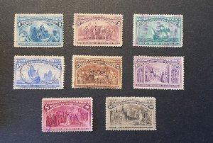 *Partial set of US Columbians up to 10-cent, 1c, 2c, and 6c are unused w/ no gum