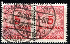 Germany Reich Scott # 285, used, pair, exp.h/s, Mi# 317AP