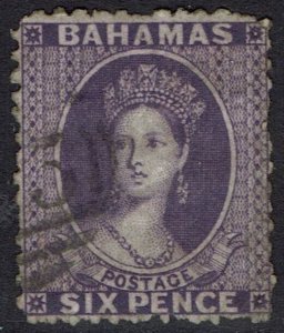 BAHAMAS 1863 QV CHALON 6D WMK CROWN CC PERF 12½ USED