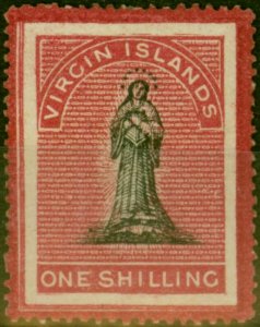 Virgin Islands 1867 1s Black & Rose-Carmine SG18 Fine MM-Variant 9