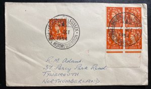 1954 Brighton England First Day Cover FDC To Tynemouth Postal History Exhibition