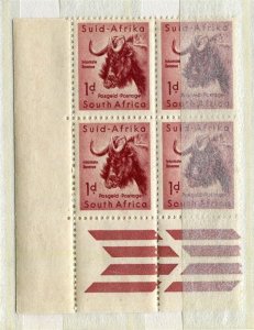 SOUTH AFRICA; 1954 Wildlife 1d. issue MINT MNH SHEET MARGINAL Positional BLOCK