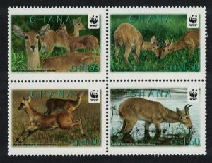 Ghana WWF Bohor Reedbuck Block of 4v 2012 MNH SG#3802-3805