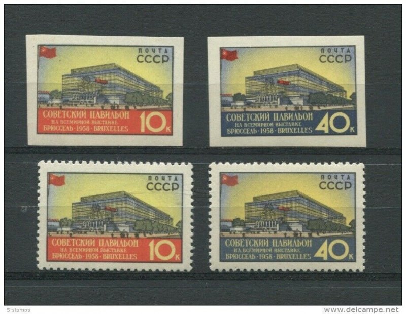 Russia/USSR 1958 Mi 2088-8(A+B) Sc 2051-2  note MNH Perf+Imperf