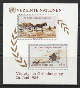 1985 UN-Vienna - Sc 54 - MNH VF - Mini sheet - UN 40th anniversary