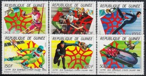 Guinea 1987 MNH Stamps Scott 1034-1039 Sport Olympic Games Ice Hockey Skiing