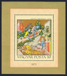 Hungary 2112,MNH.Mi Bl.55A. History.Chronicle of King Louis the Great,1971.