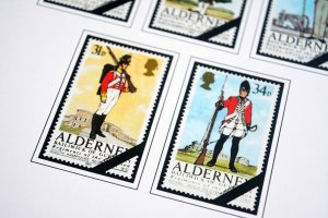 COLOR PRINTED GB ALDERNEY 1983-2020 STAMP ALBUM PAGES (89 illustrated pages)