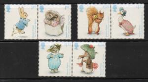 Great Britain Sc 3521-6 2016 Beatrix Potter   stamp set mint NH