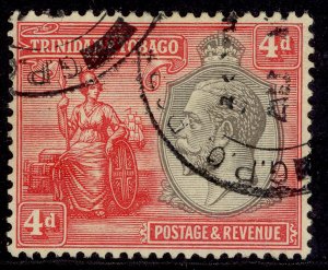 TRINIDAD & TOBAGO GV SG224, 4d black & red/pale yellow, FINE USED.