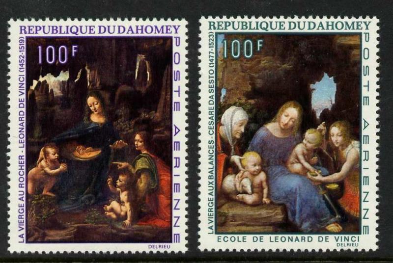 Dahomey C95-6 MNH Art, Christmas, Paintings, Virgin of the Rocks