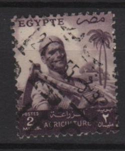  	 Egypt 1954 - Scott 369 used - 2m, farmer 