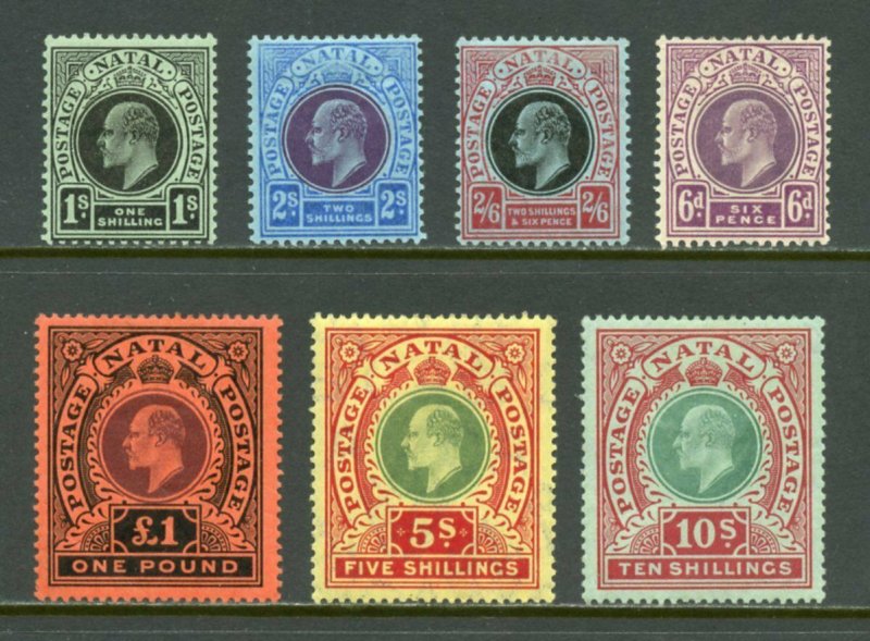 NATAL EDWARD VII COMPLETE SET  MINT  HINGED SG#165/71