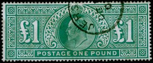 SG266, £1 dull blue-green, FINE USED, CDS. Cat £825.