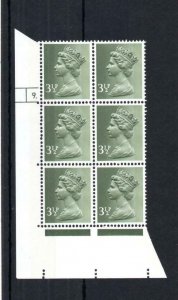 31/2p 2 BANDS FCP/PVA MACHIN UNMOUNTED MINT CYLINDER 9. p17 BLOCK PERF A Cat £13