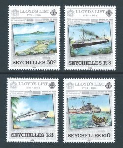 Seychelles #538-41 NH Lloyd's List