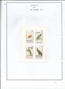 STAFFA - 1982 - Birds - Sheet - Mint Light Hinged - Private Issue