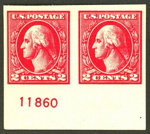 U.S. #534 MINT PL# PAIR OG NH