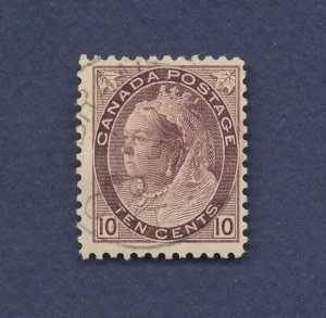 CANADA - Scott 83 - used - Queen Victoria - 10 ct brown violet