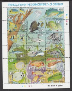 Dominica 1232 Marine Life Souvenir Sheet MNH VF