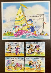 Caicos Islands Disney Easter 1984 Souvenir Sheet plus 4 singles