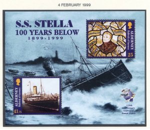 Alderney 1999 Wreck Mini Sheet SGMSA124 Unmounted Mint